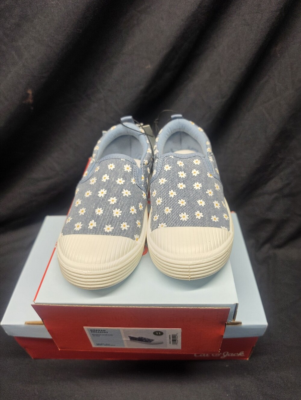 Cat & Jack Morgan Blue Daisy Slip On Sneakers Toddler 11T NWT w/ Box